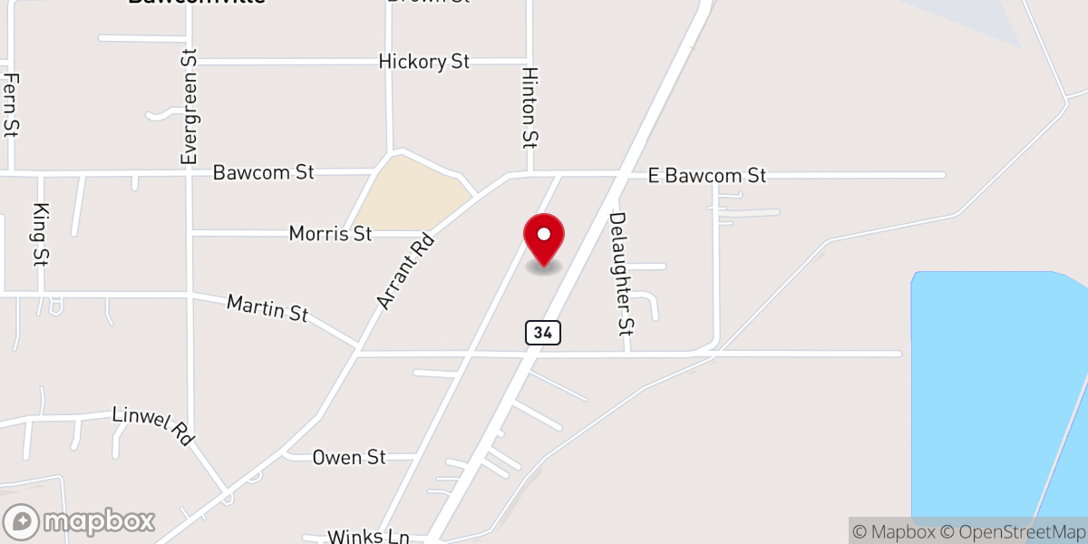 Map showing location of Beacon Church of Christ