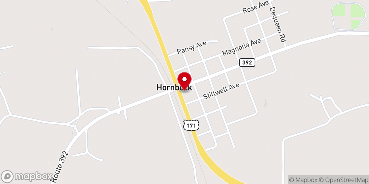 Map showing location of Hornbeck Town Hall
