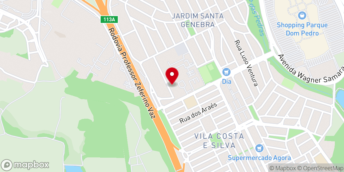 Map showing location of Igreja Batista YAH Church Campinas