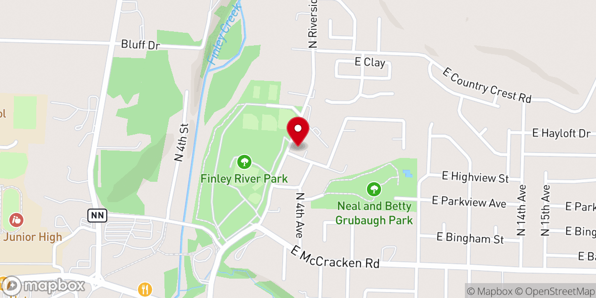 Map showing location of Riverside Road Church of Christ
