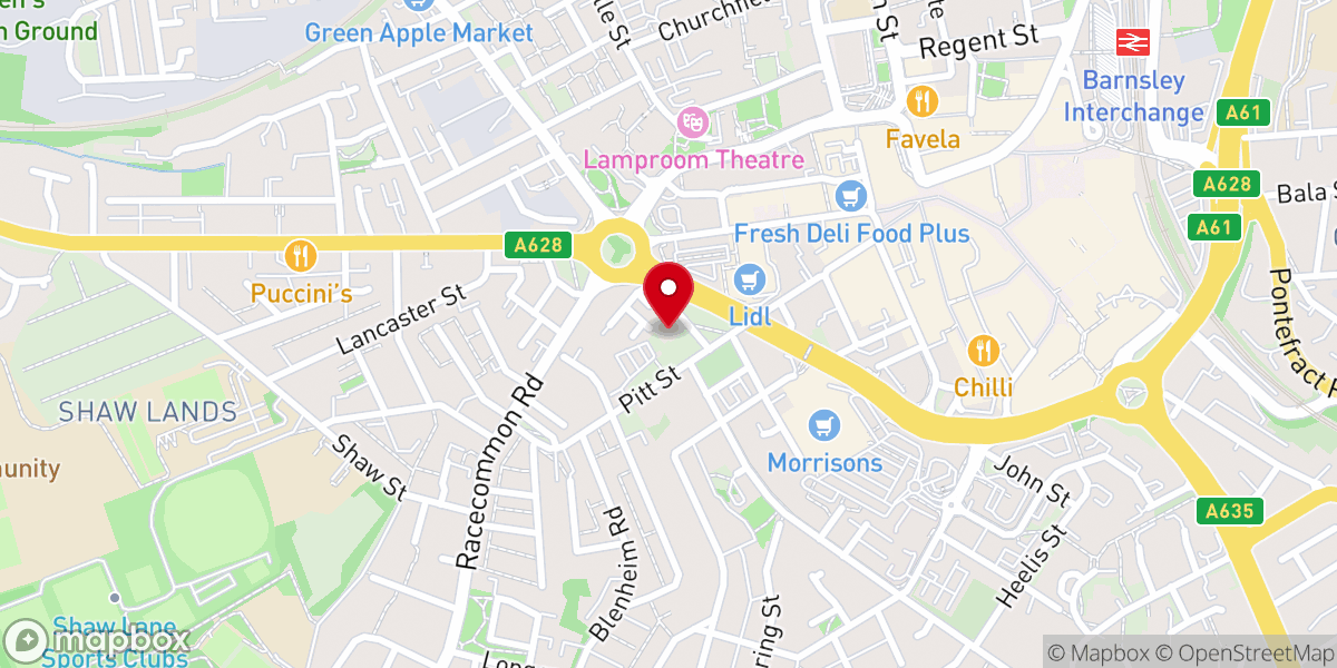 Map showing location of St George's Church