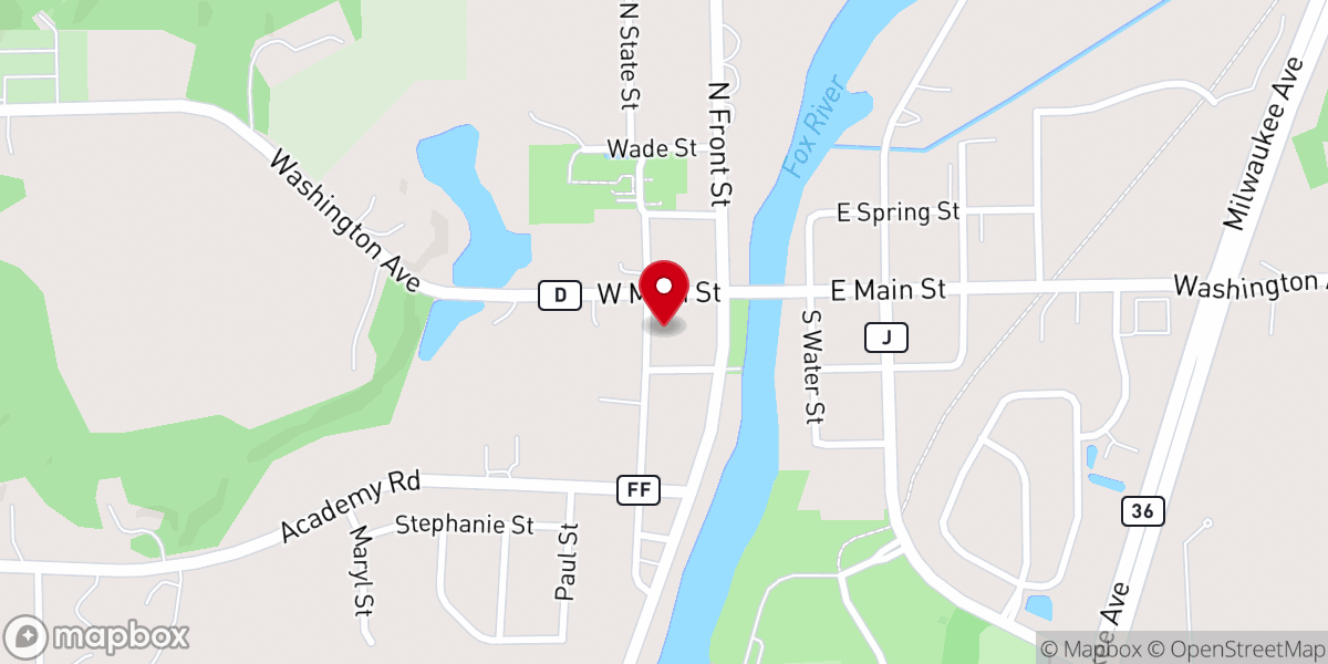 Map showing location of First Congregational Church