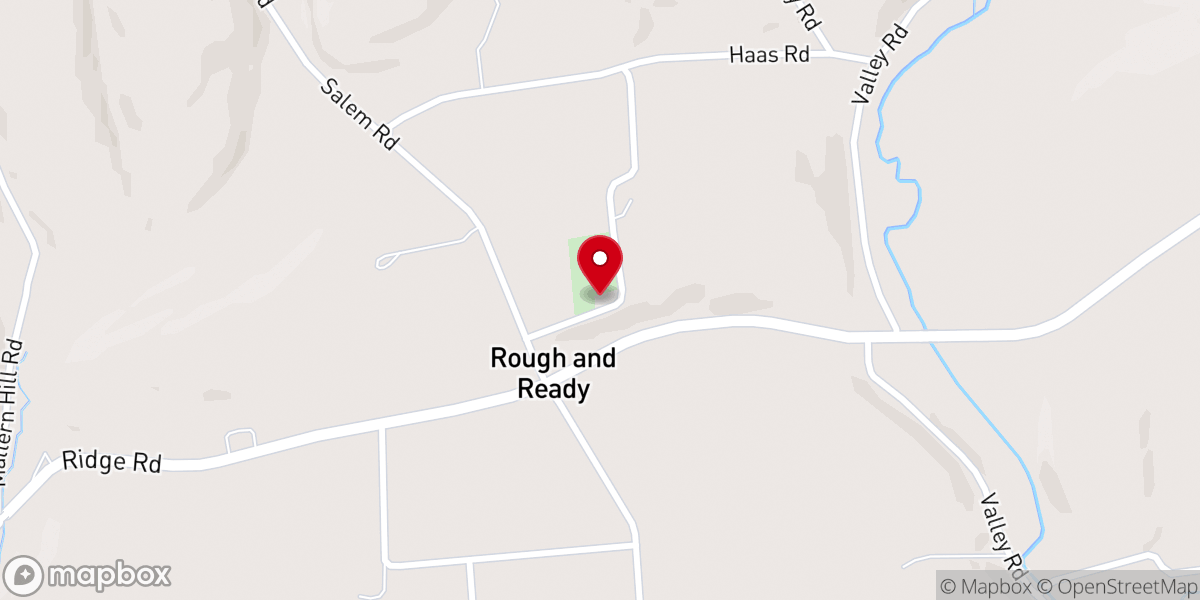 Map showing location of Salem Church of Rough & Ready