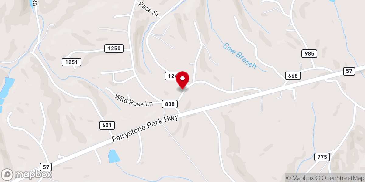 Map showing location of Faith Baptist Church