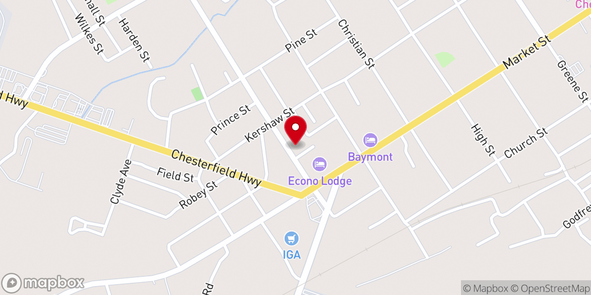 Map showing location of Mount Hebron African Methodist Episcopal Zion Church