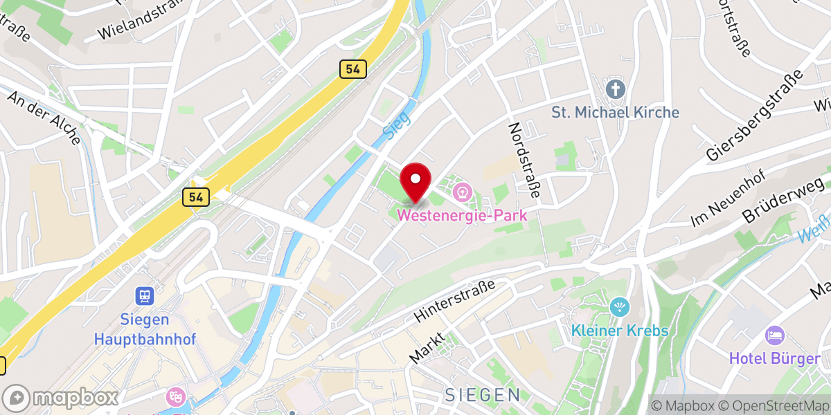 Map showing location of Freie evangelische Gemeinde Siegen