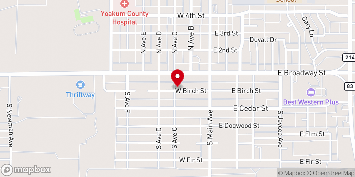 Map showing location of El Calvario Assembly of God Church