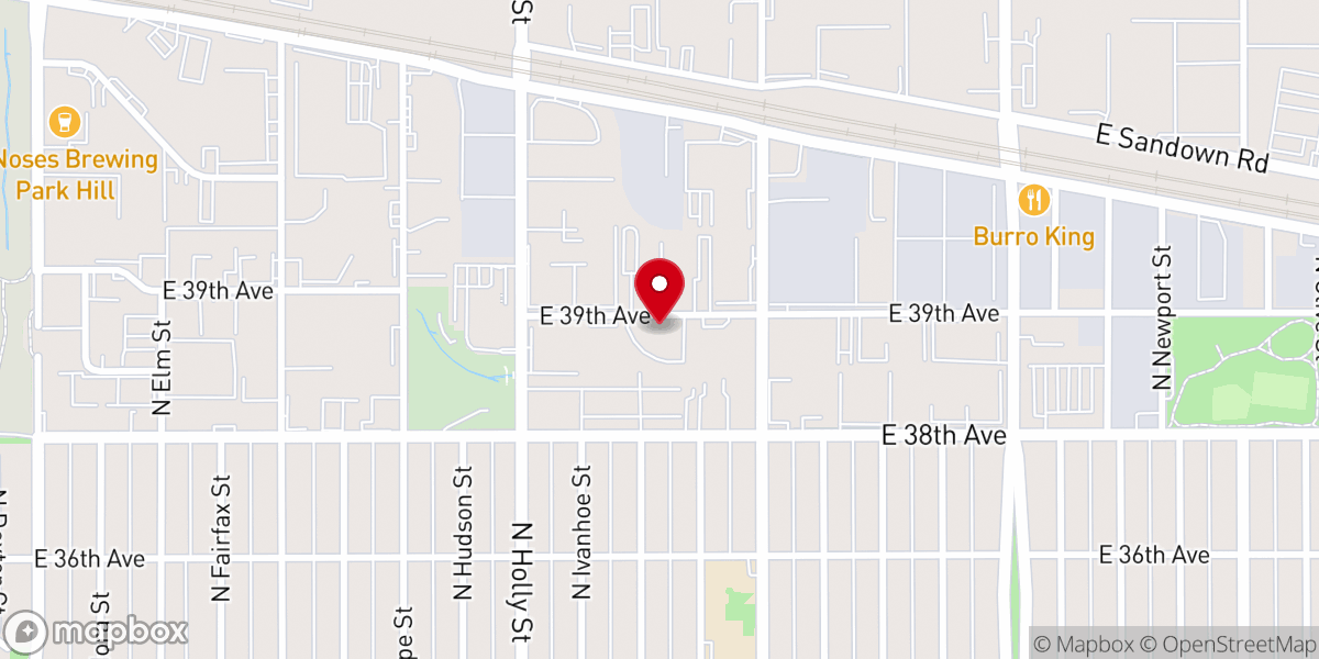 Map showing location of Church Of Pentecost - PIWC Denver
