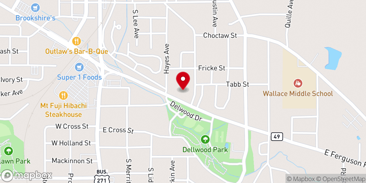 Map showing location of Dellwood Park Assembly of God