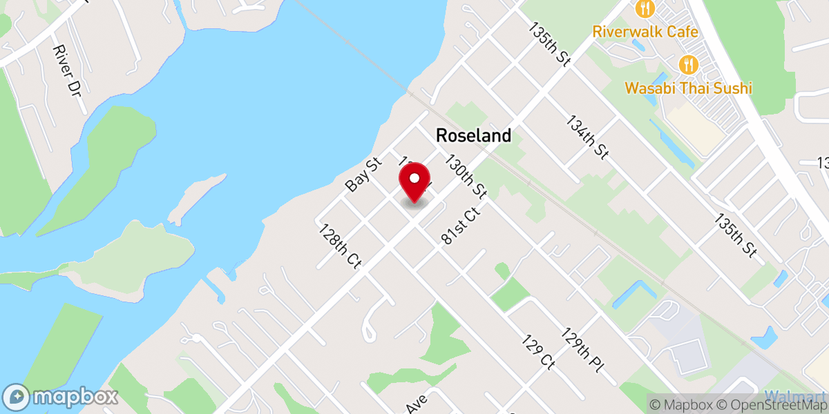 Map showing location of Roseland Church Thrift & Furniture Store