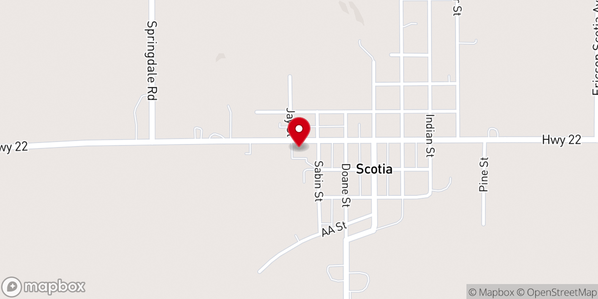Map showing location of Zion Lutheran Church