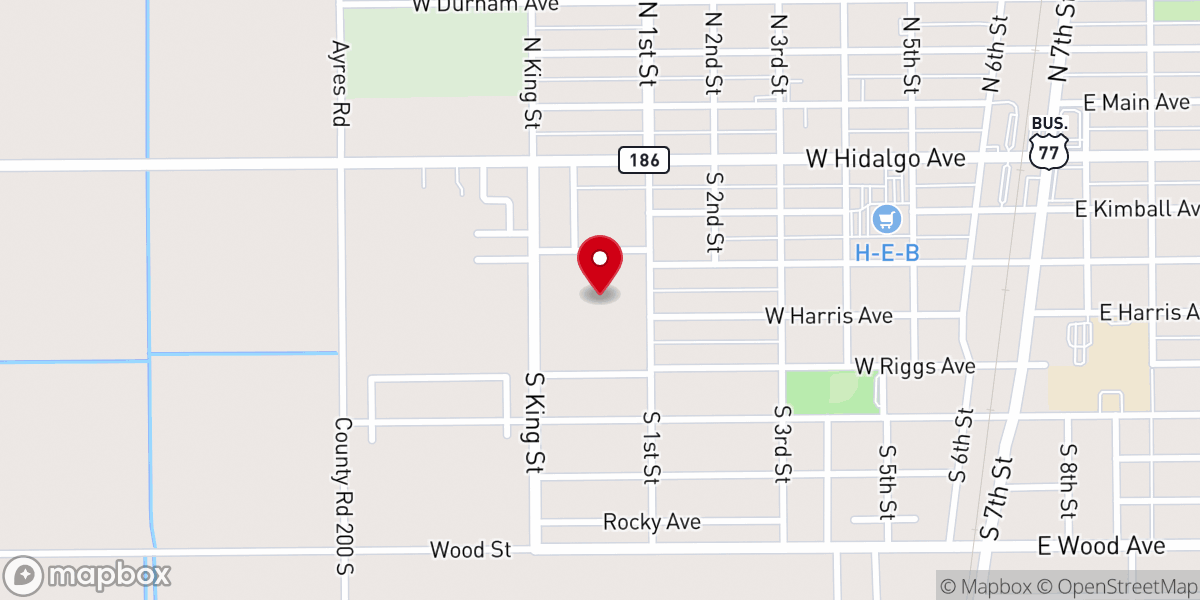 Map showing location of St. Anthony Catholic Church