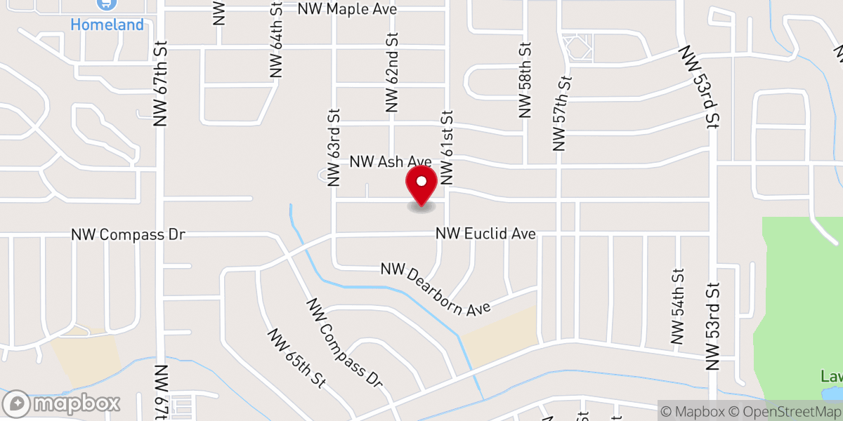 Map showing location of All Nations Baptist Church