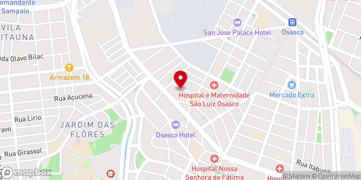 Map showing location of Igreja Batista da Lagoinha Osasco