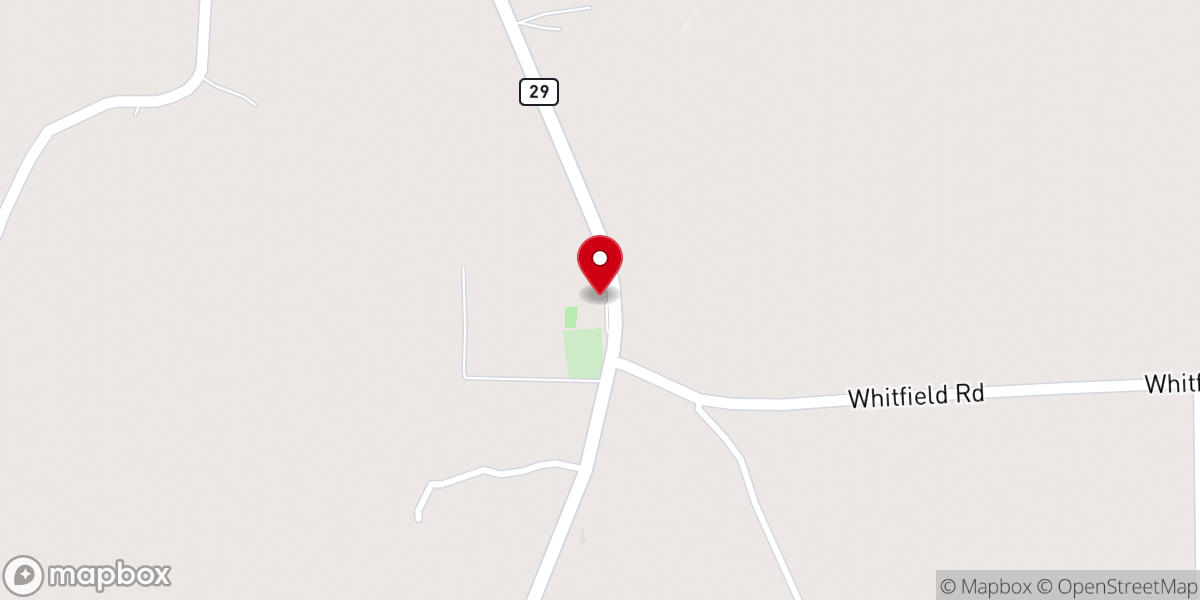 Map showing location of County Line Baptist Church