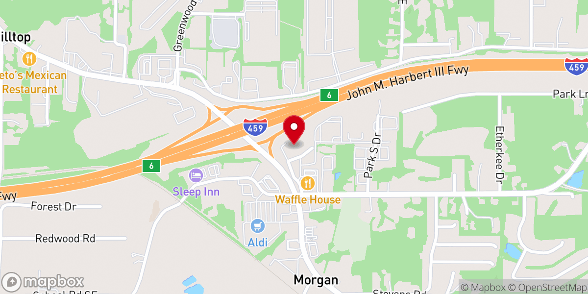 Map showing location of Morgan United Methodist Church