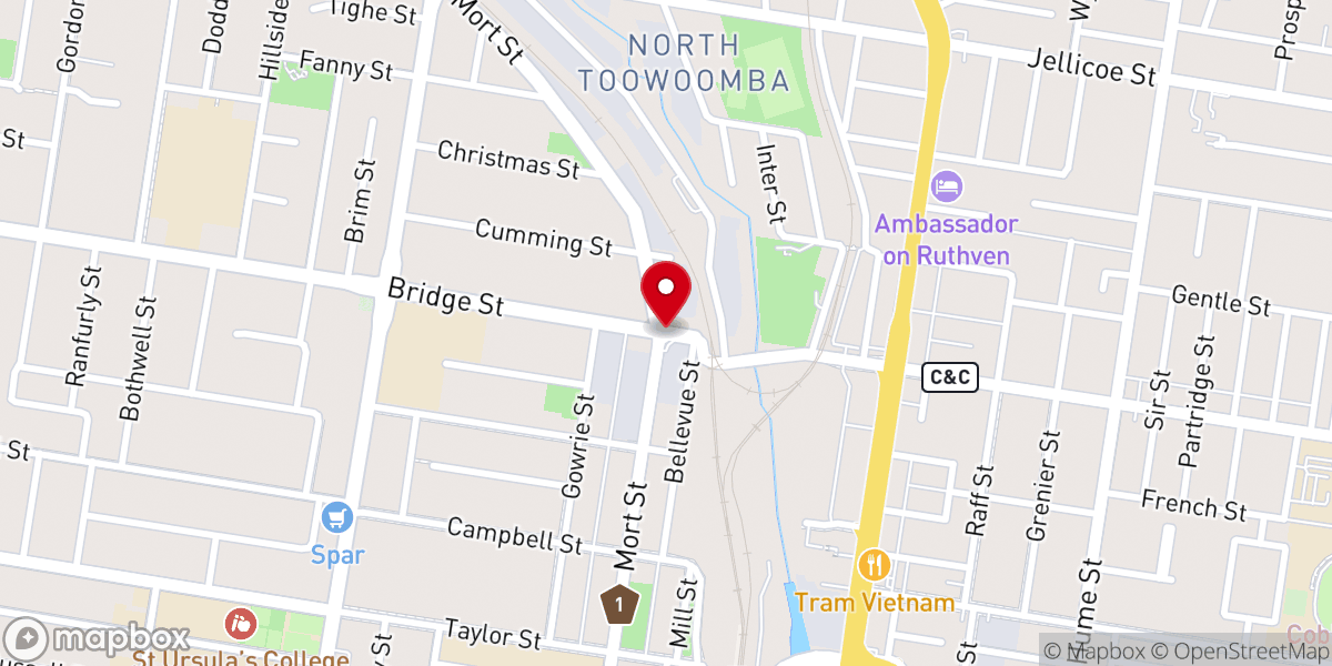 Map showing location of Holy Name Catholic Church
