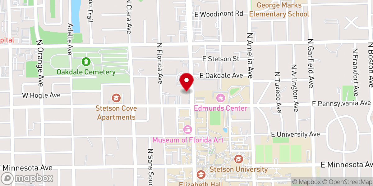 Map showing location of First Presbyterian Church