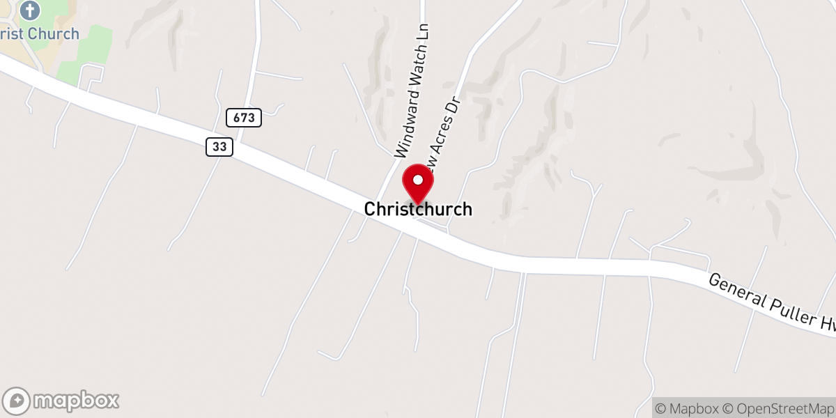 Map showing location of Christchurch