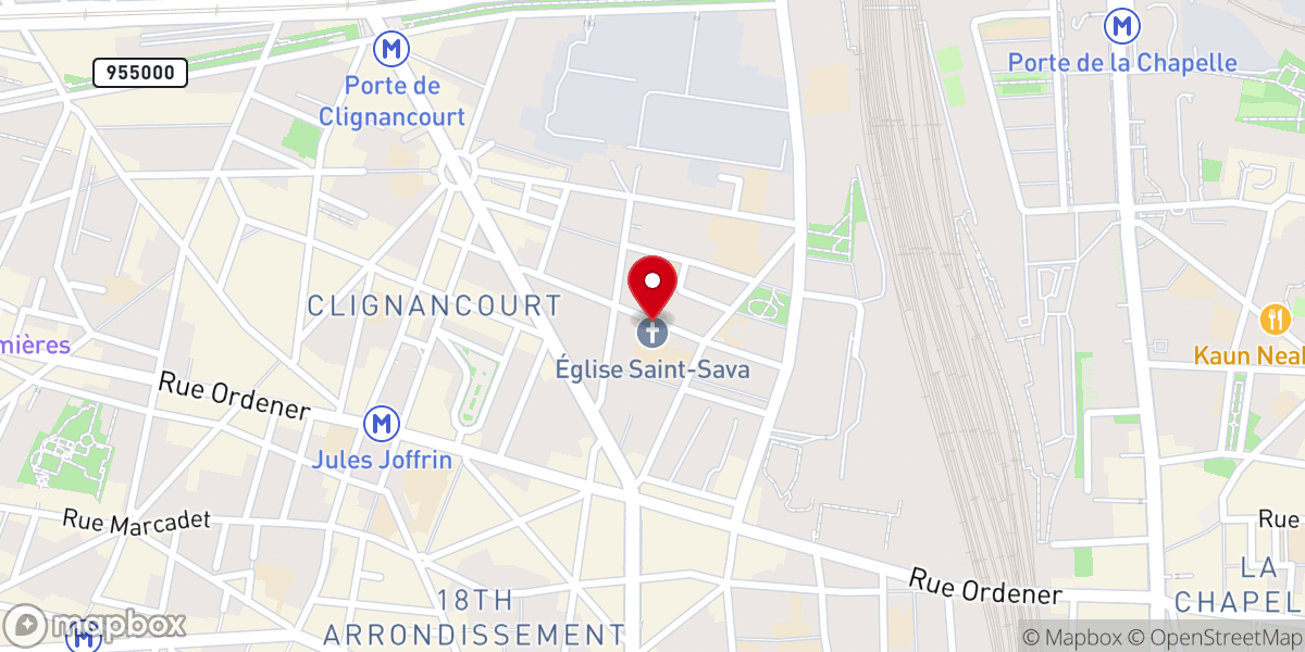 Map showing location of Église Saint-Sava de Paris