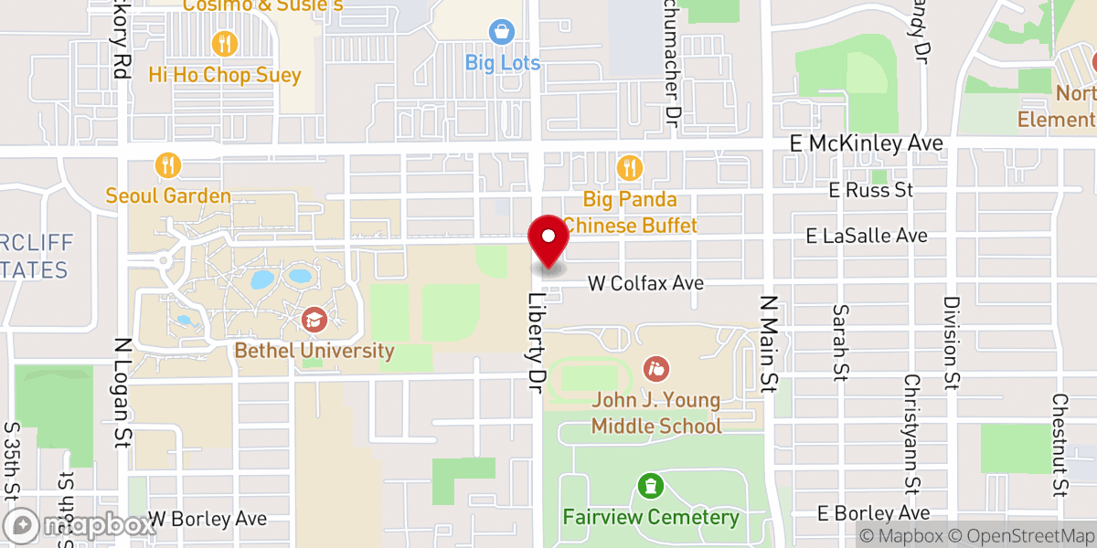 Map showing location of College Park Missionary Church