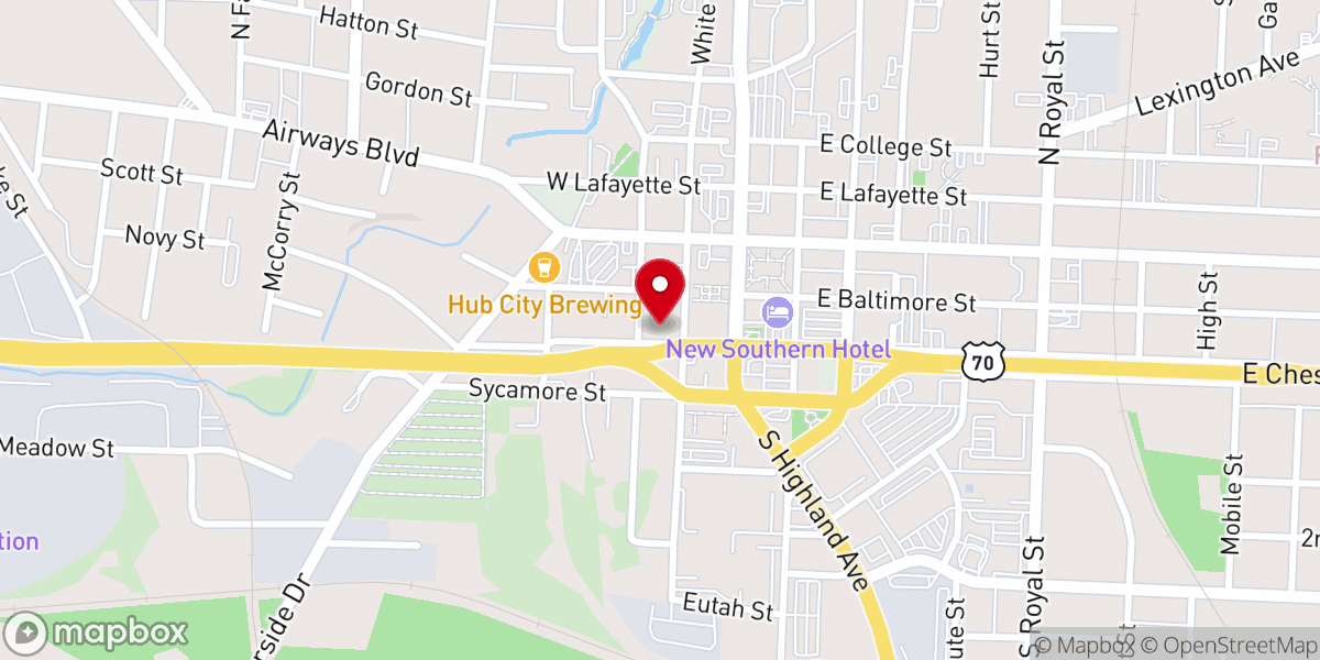 Map showing location of Mt Zion Baptist Church