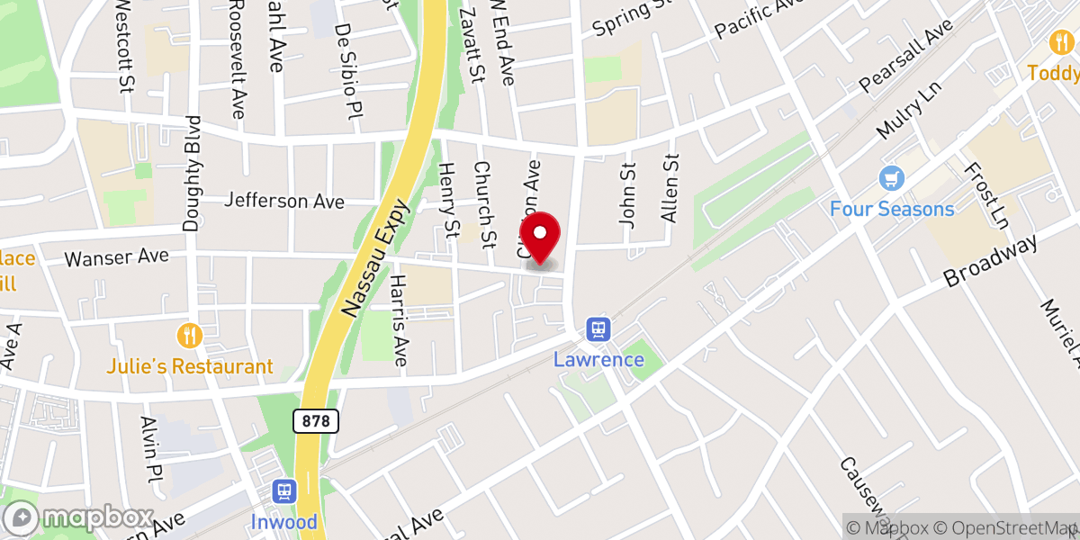 Map showing location of First Calvary Baptist Church