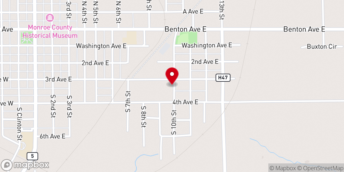 Map showing location of Albia Church of Christ