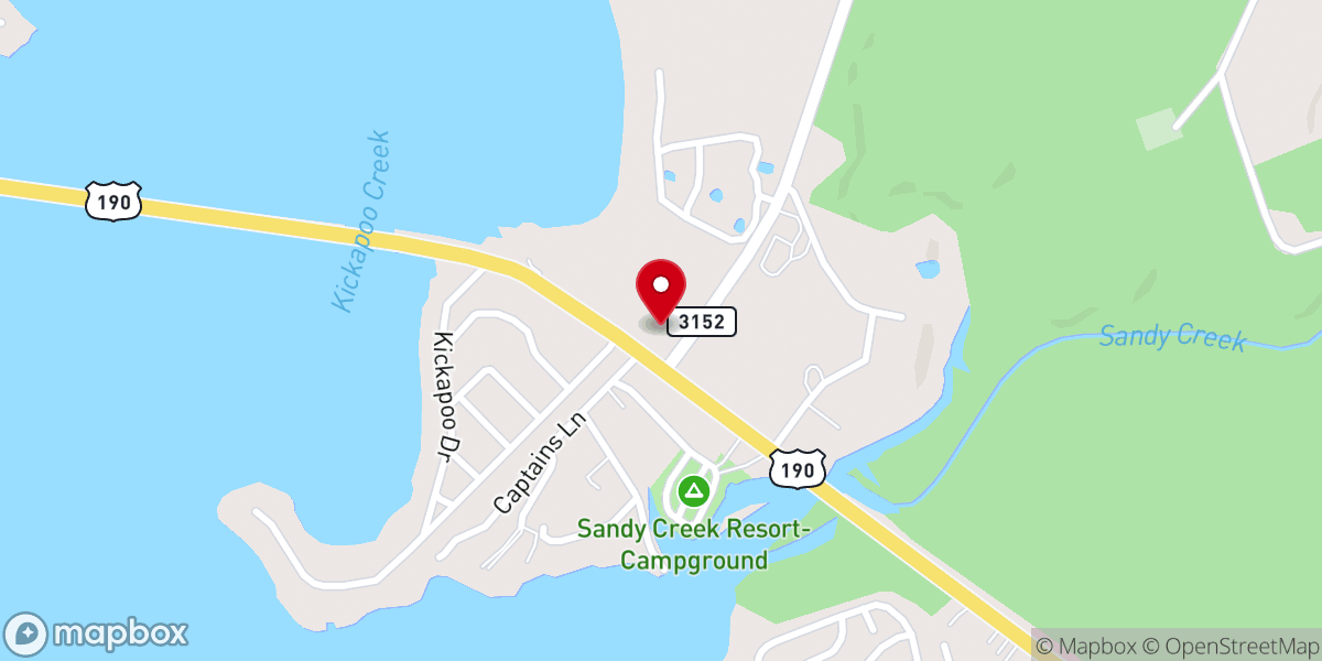 Map showing location of Lake Livingston Lutheran Church