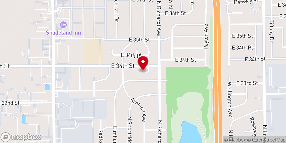 Map showing location of First Baptist Church of Bridgeport