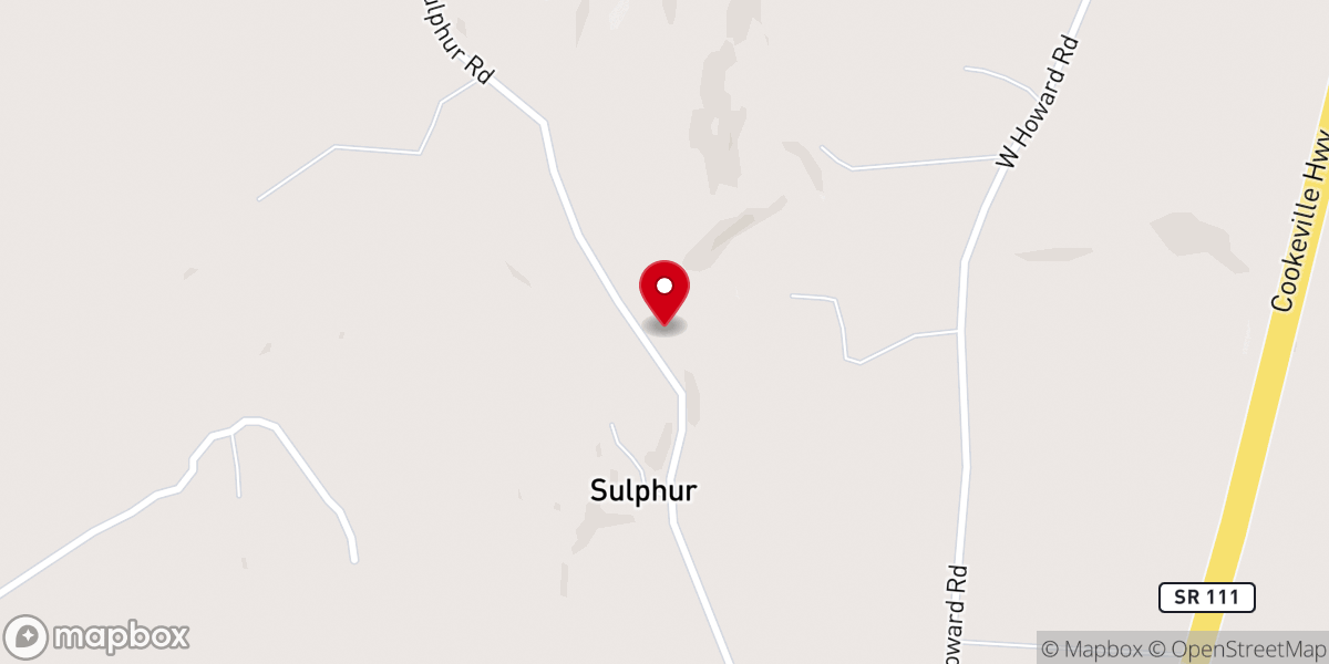 Map showing location of Sulphur Community Church