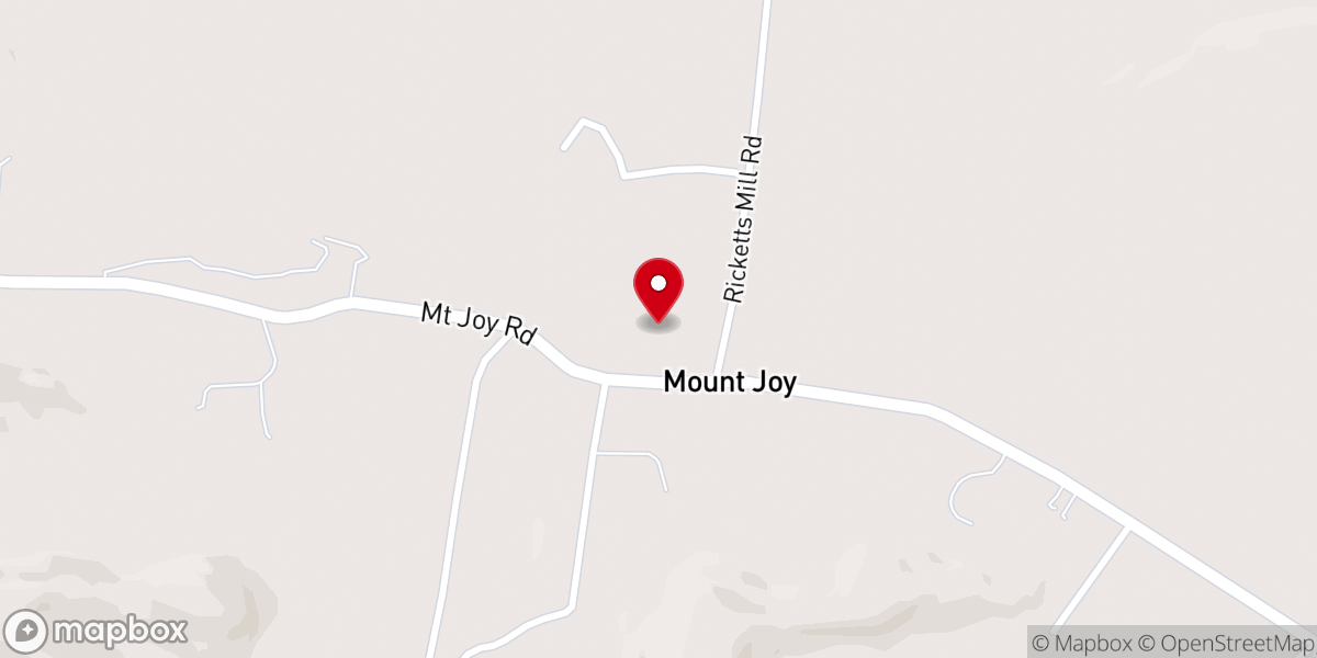 Map showing location of Mount Joy Cumberland Presbyterian Church