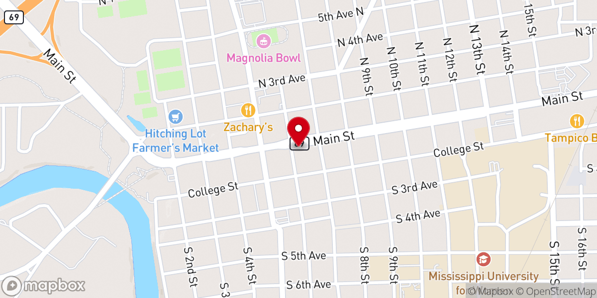 Map showing location of Columbus First Methodist