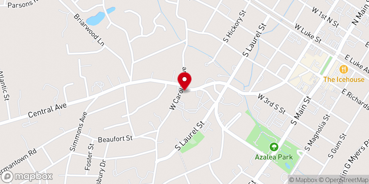 Map showing location of Sumnerville Baptist Church