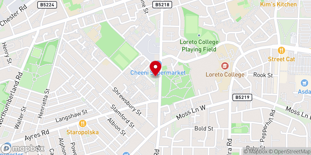 Map showing location of Mahanaim Church of God, Manchester