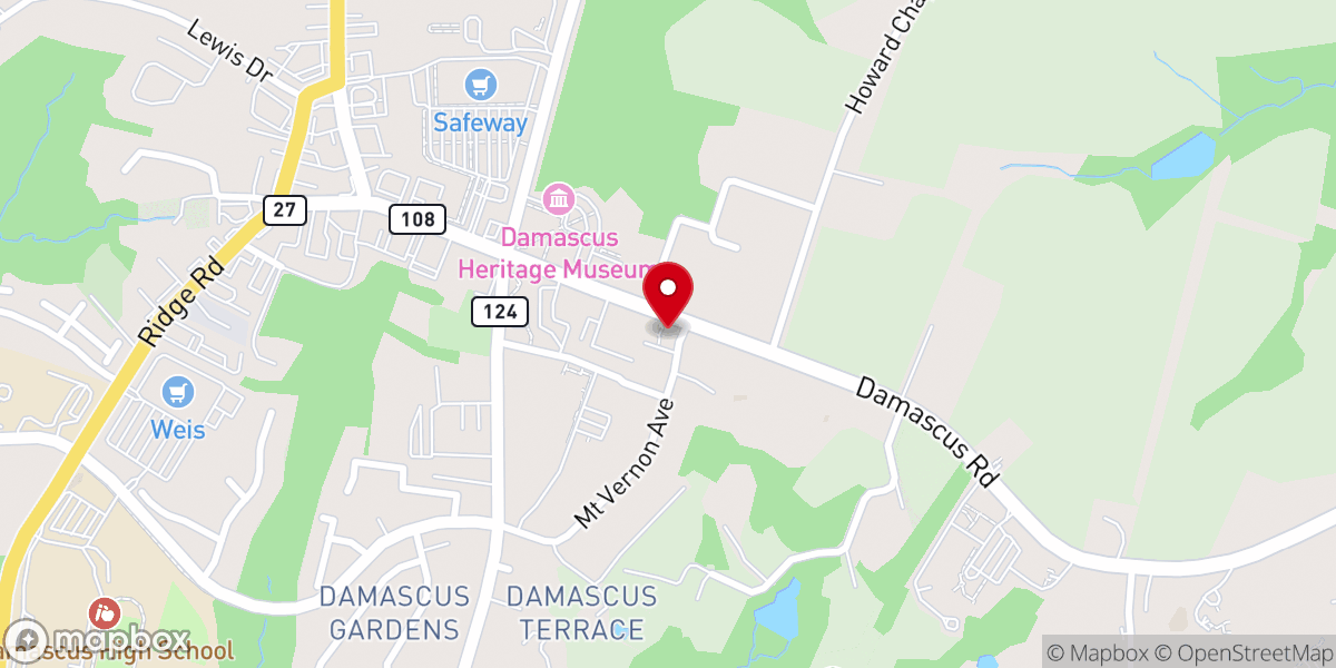 Map showing location of Damascus Seventh Day Adventist Church