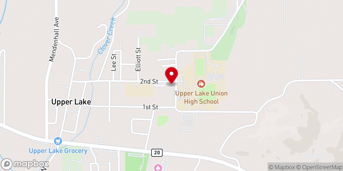 Map showing location of Upper Lake Seventh-day Adventist Church