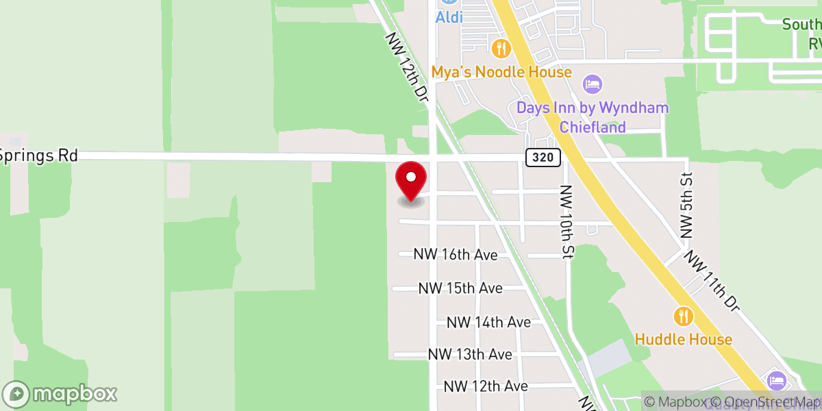Map showing location of Hardeetown Baptist Church