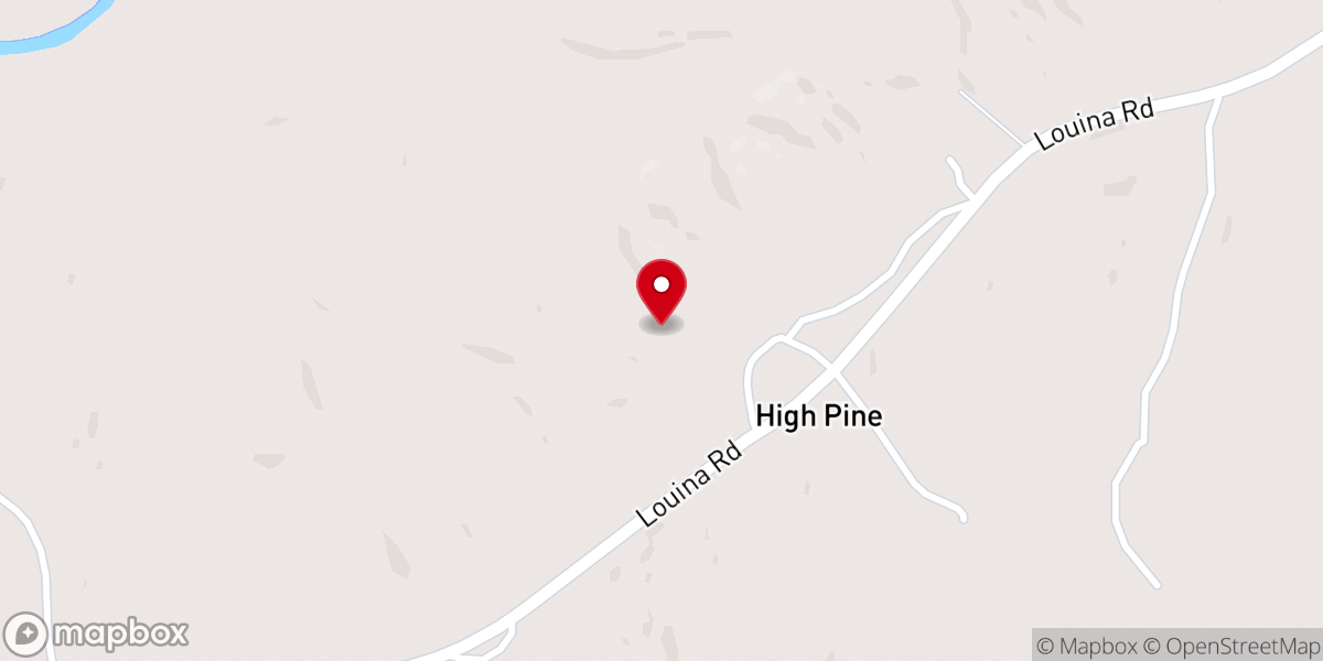 Map showing location of High Pine Baptist Church