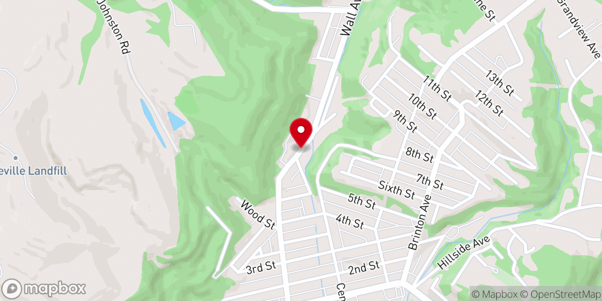 Map showing location of Pitcairn Assembly of God Church