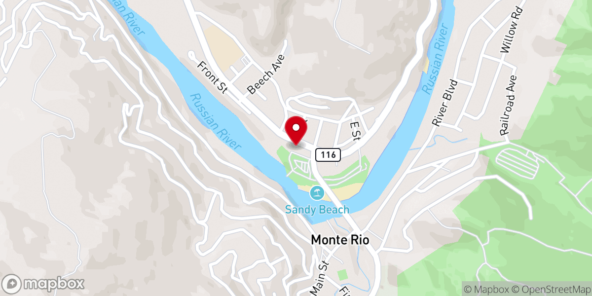 Map showing location of Monte Rio Community Church
