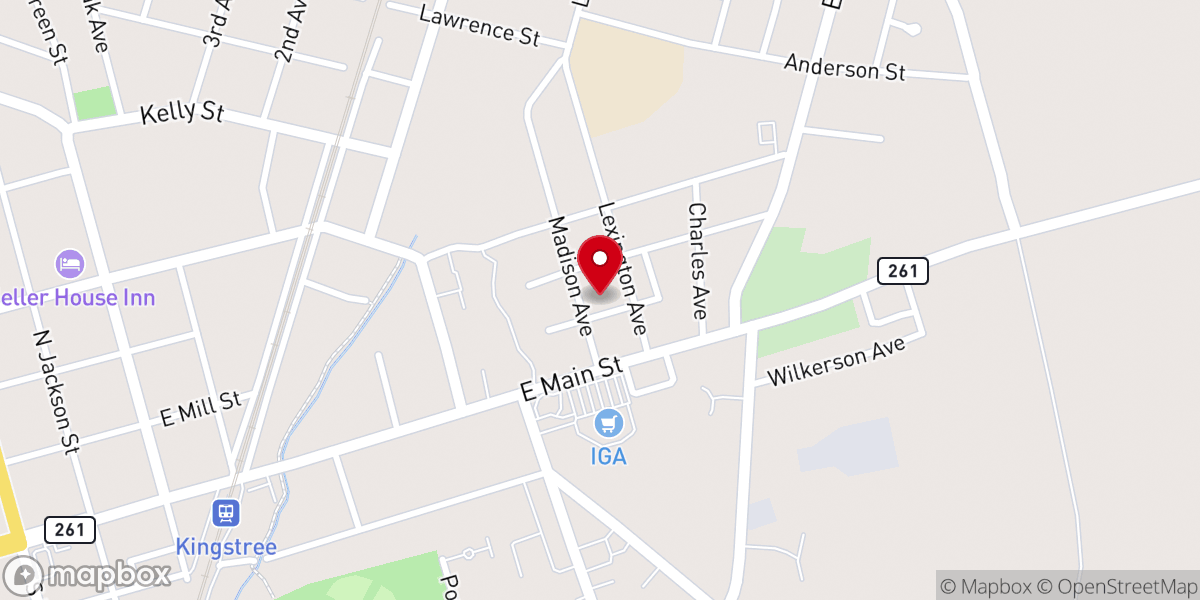 Map showing location of Siloam Baptist Church