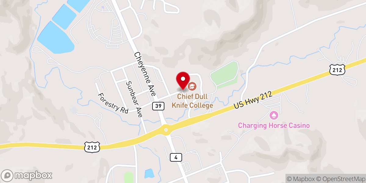 Map showing location of Northern Cheyenne Church-Rosanne