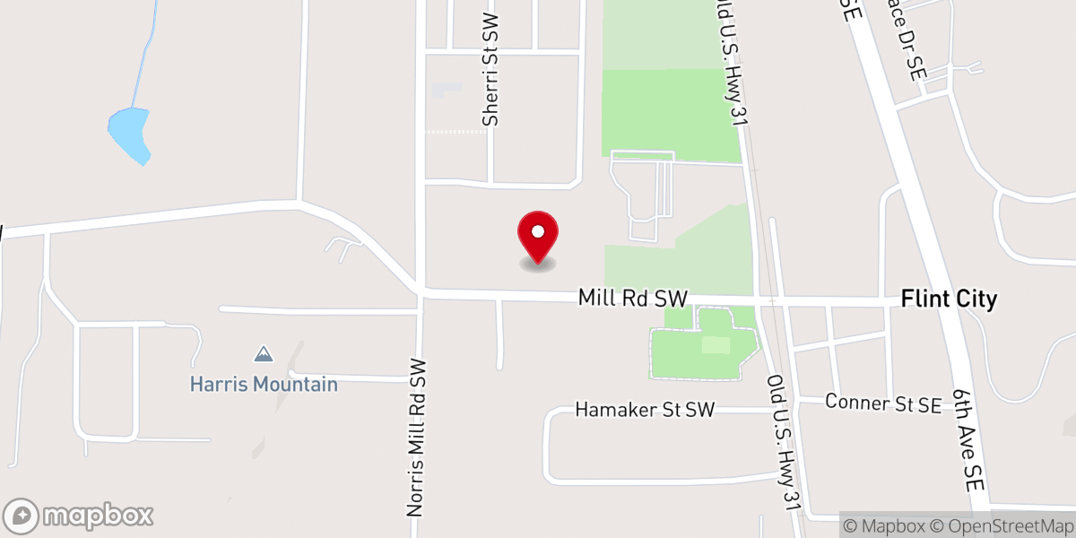 Map showing location of Philadelphia Baptist Church