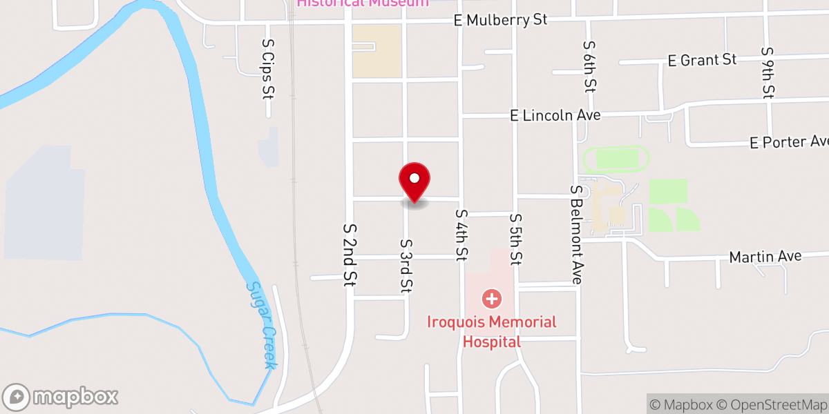 Map showing location of Centennial Christian Church