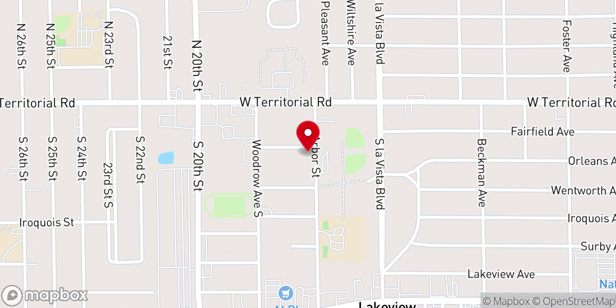 Map showing location of St Johns Evangelical Lutheran Church