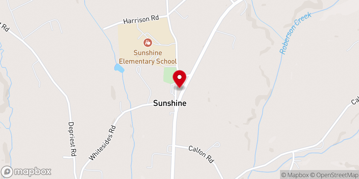 Map showing location of Cedar Grove Fellowship Church