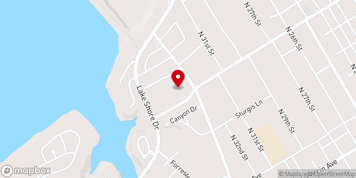 Map showing location of Lake Shore United Methodist Church