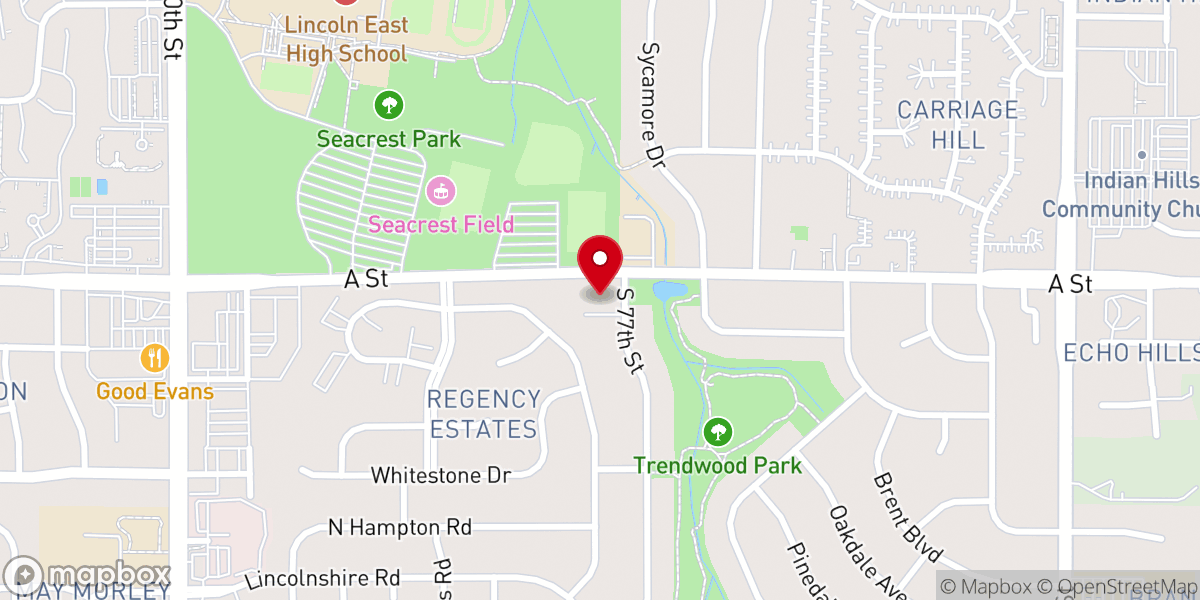 Map showing location of Bethel Baptist Church