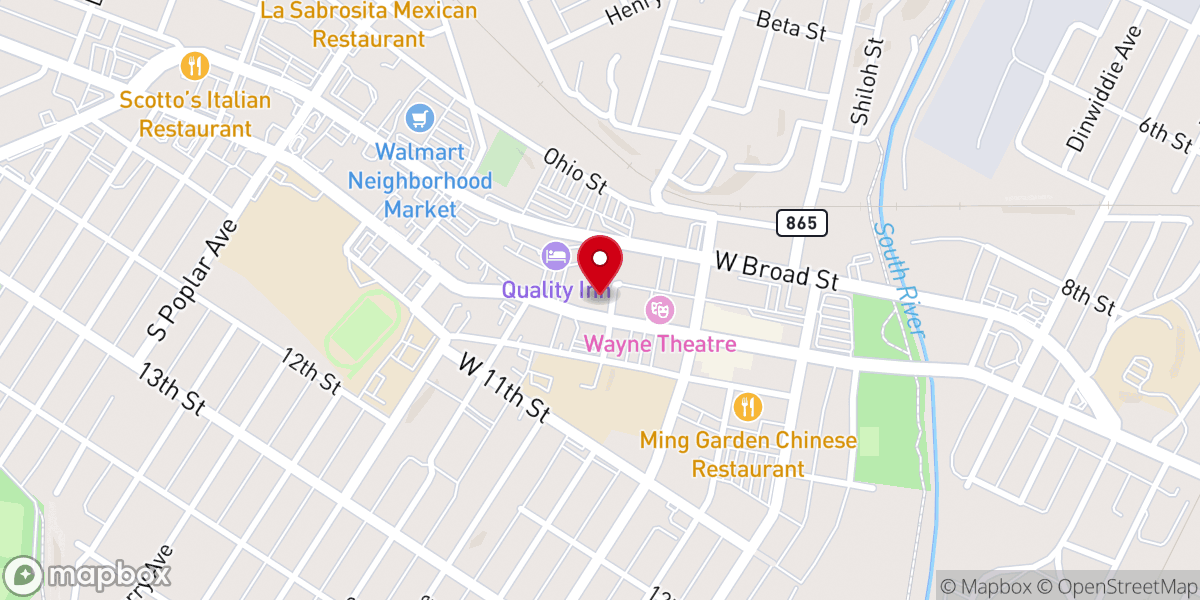 Map showing location of Main Street Methodist Church